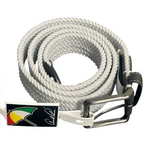 Arnold Palmer White/Gray Golf Braided Belt NWT